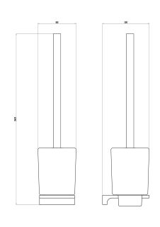 Туалетный ёршик в комплекте Wonzon & Woghand Eclipse WW-9129-BL чёрный